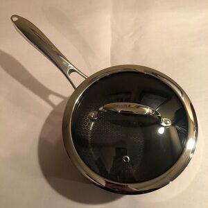 Hexclad 2-Qt Hybrid Non-Stick Stainless Steel Pot Saucepan with Lid